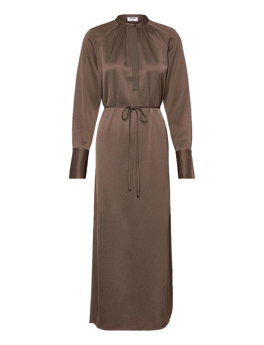 Filippa K - Gathered Raglan Dress - oak brown - 0