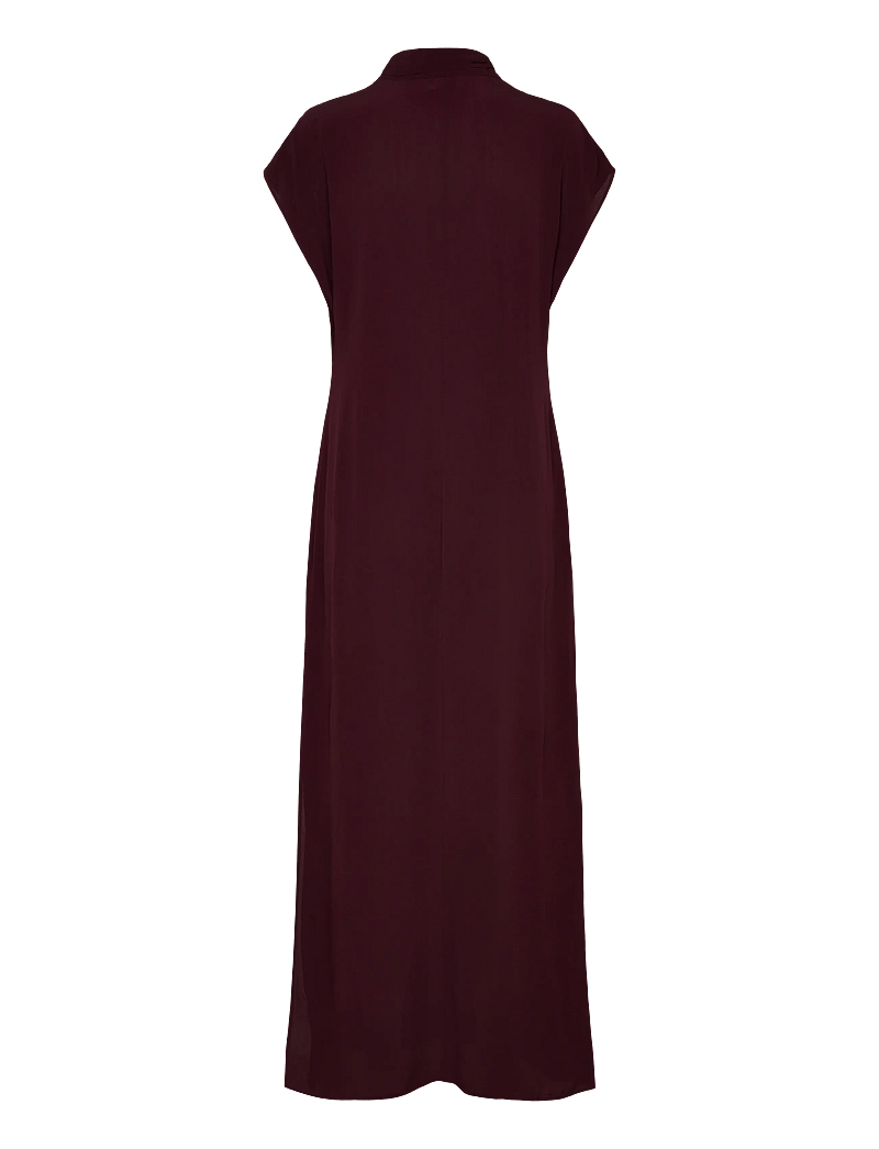 Filippa K - Long Tie-neck Dress - midi-kleider - dark burgundy - 1