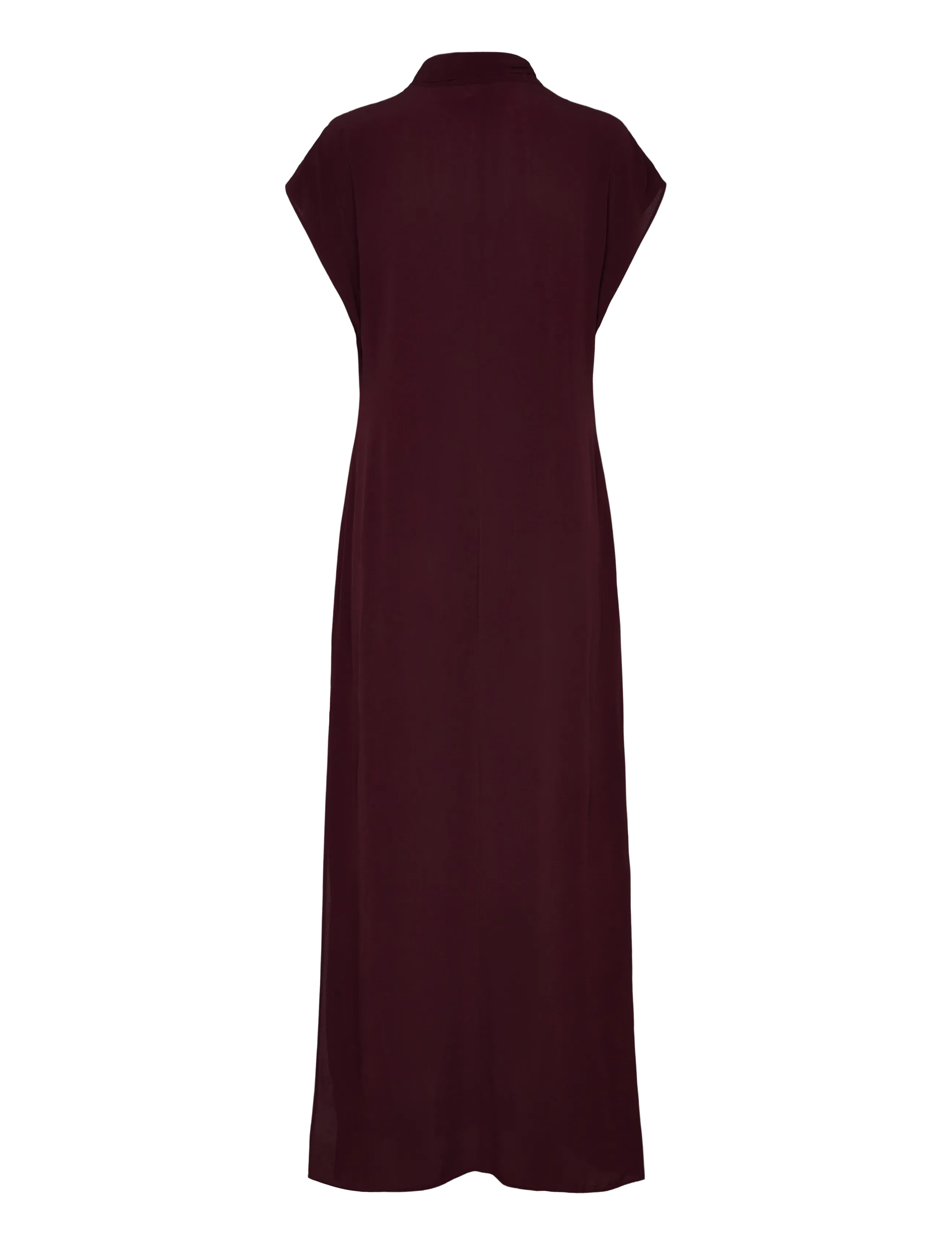 Filippa K - Long Tie-neck Dress - midi-kleider - dark burgundy - 1