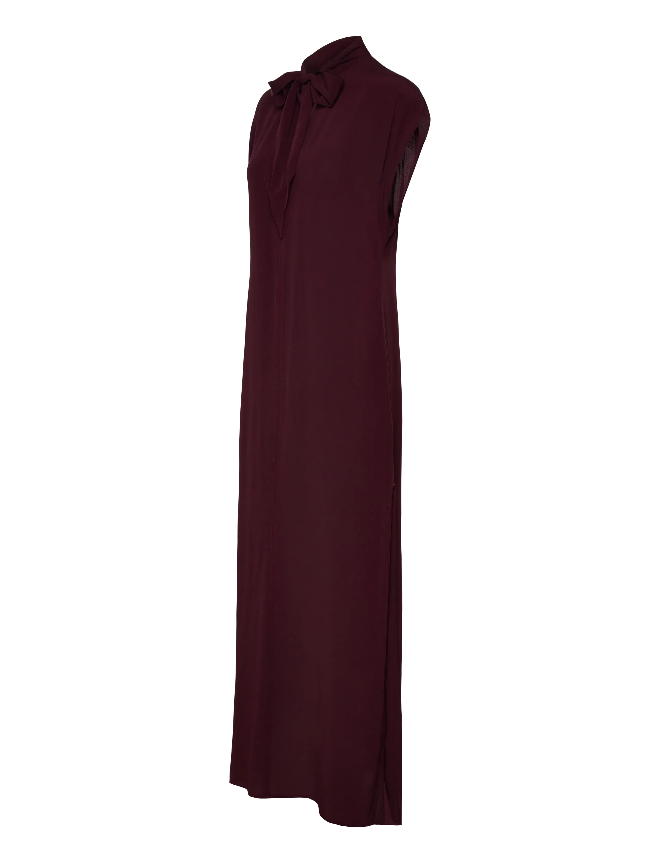 Filippa K - Long Tie-neck Dress - midi-kleider - dark burgundy - 2
