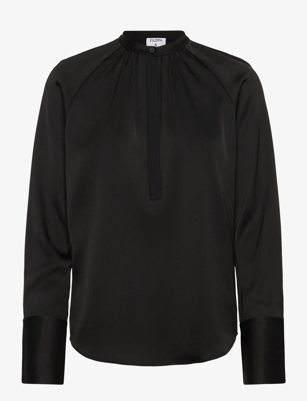 Filippa K - Gathered Raglan Blouse - pikkade varrukatega pluusid - black - 0