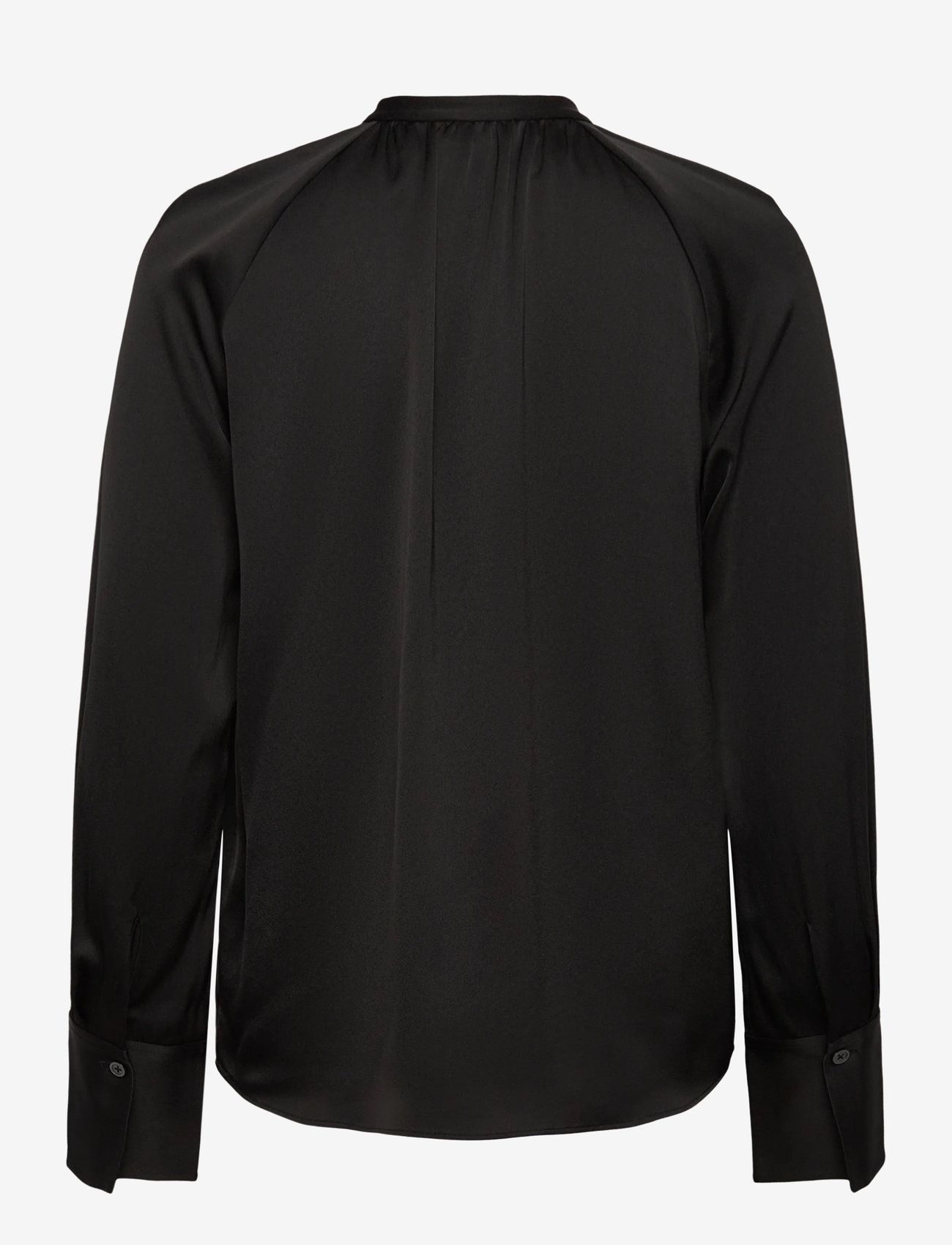 Filippa K - Gathered Raglan Blouse - long sleeved blouses - black - 1