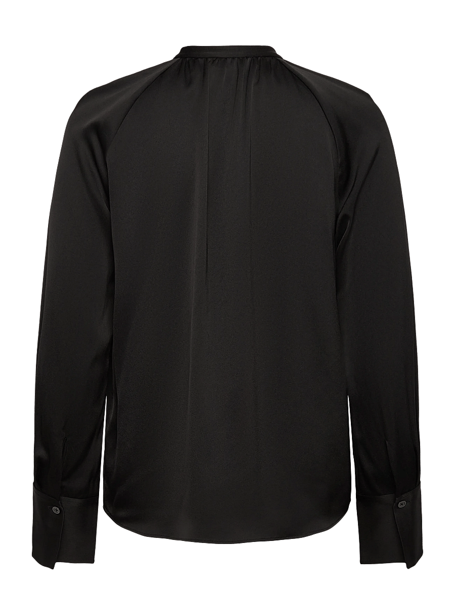 Filippa K - Gathered Raglan Blouse - blouses à manches longues - black - 1