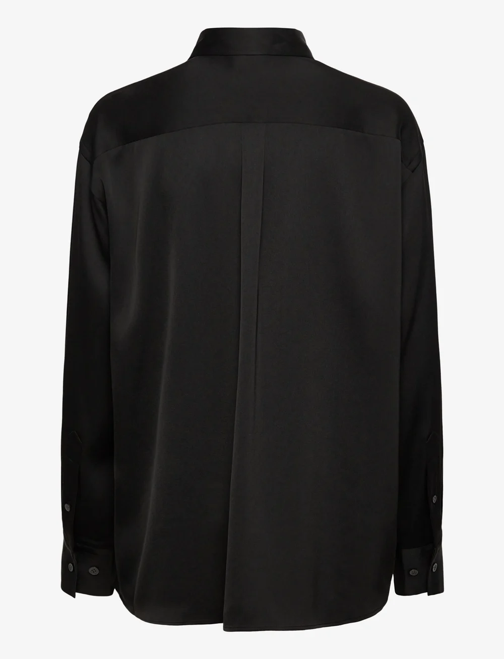 Filippa K - Satin Shirt - långärmade blusar - black - 1