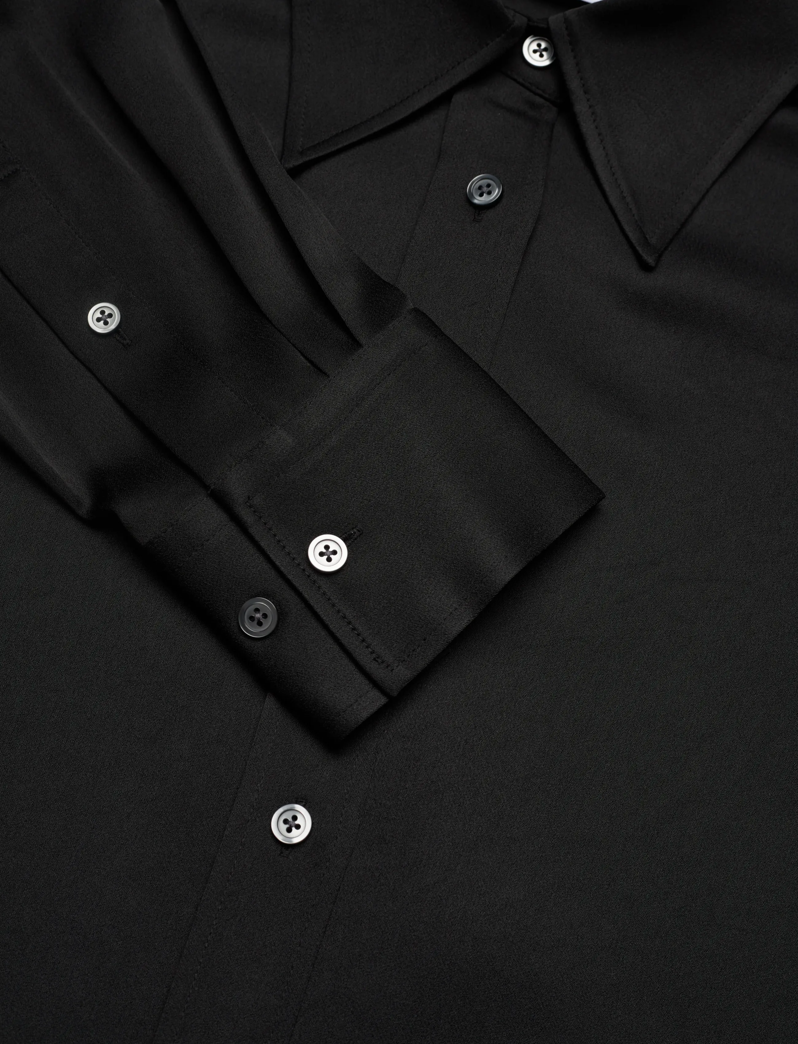 Filippa K - Turtleneck Satin Blouse - pikkade varrukatega pluusid - black - 2