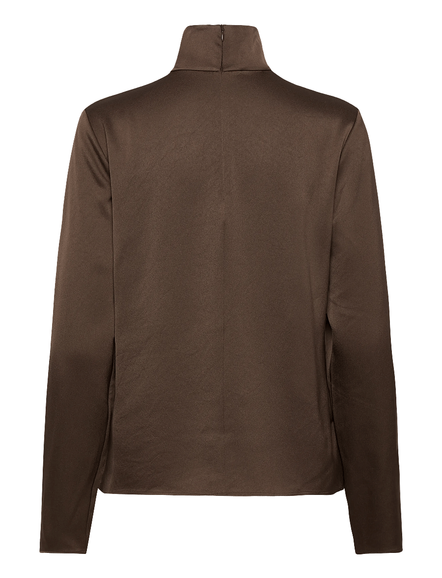 Filippa K - Satin Shirt - långärmade blusar - black - 1