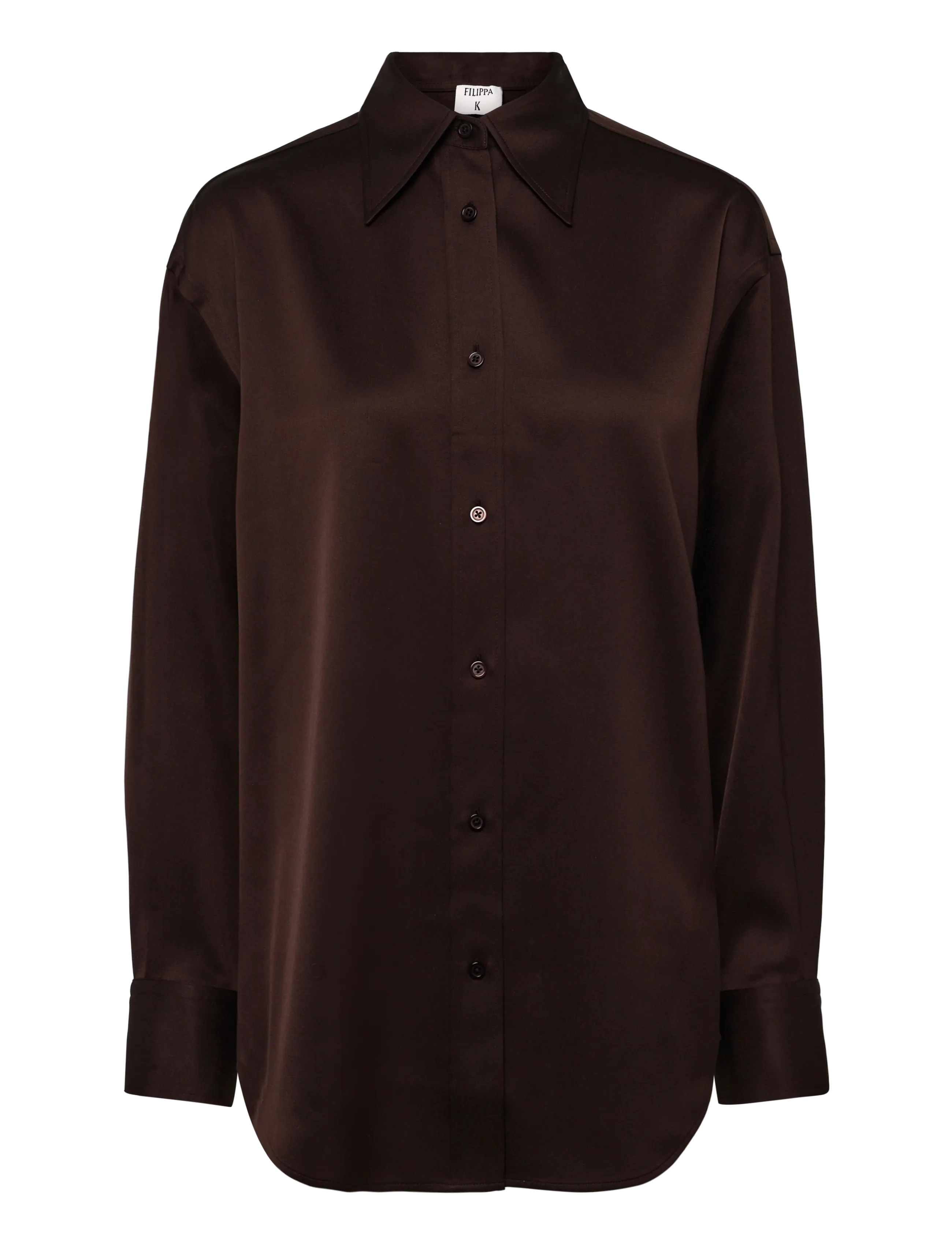 Filippa K Satin Shirt - Filippa K - DARK CHOCOLATE / brown