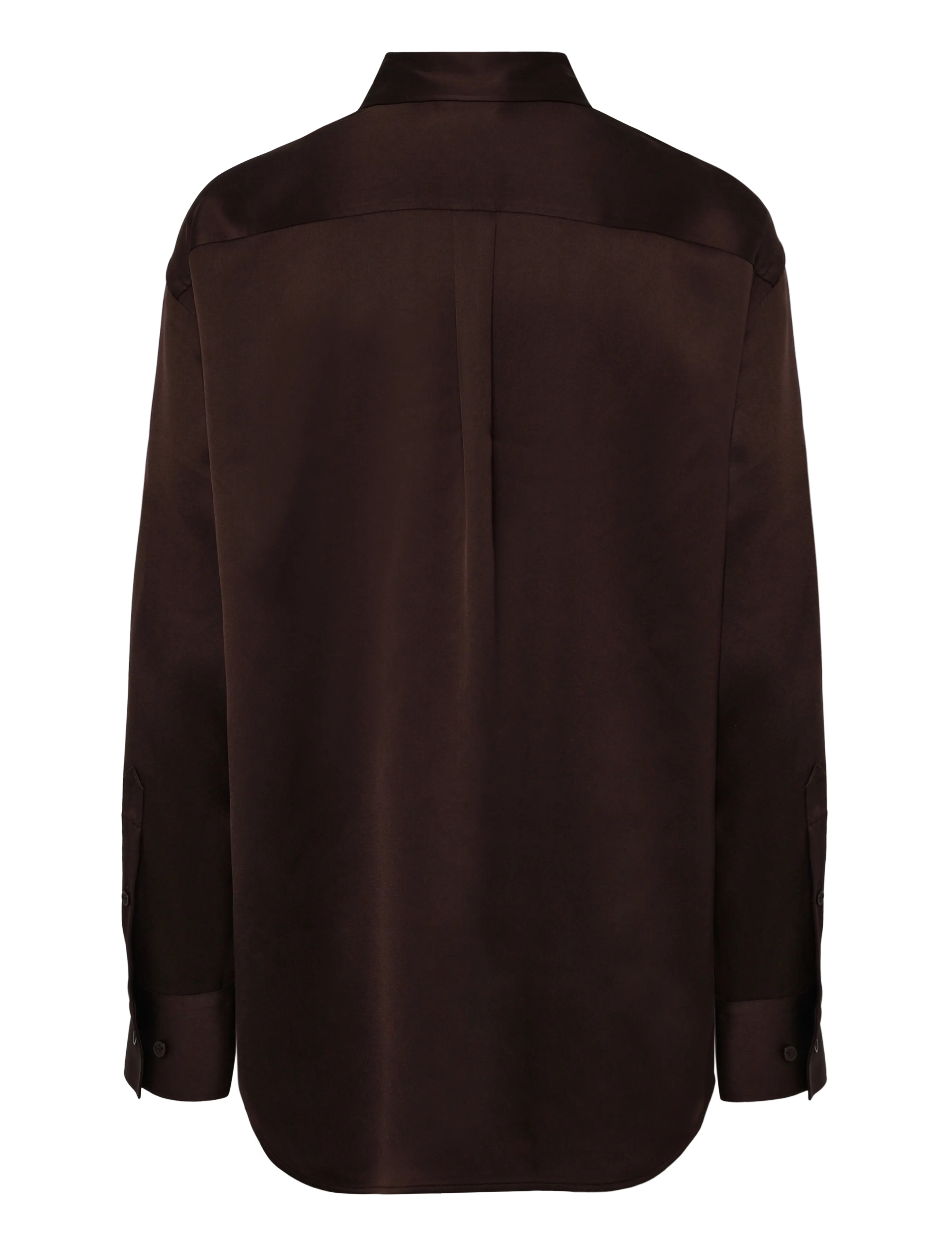Filippa K - Satin Shirt - pikkade varrukatega pluusid - dark chocolate - 1