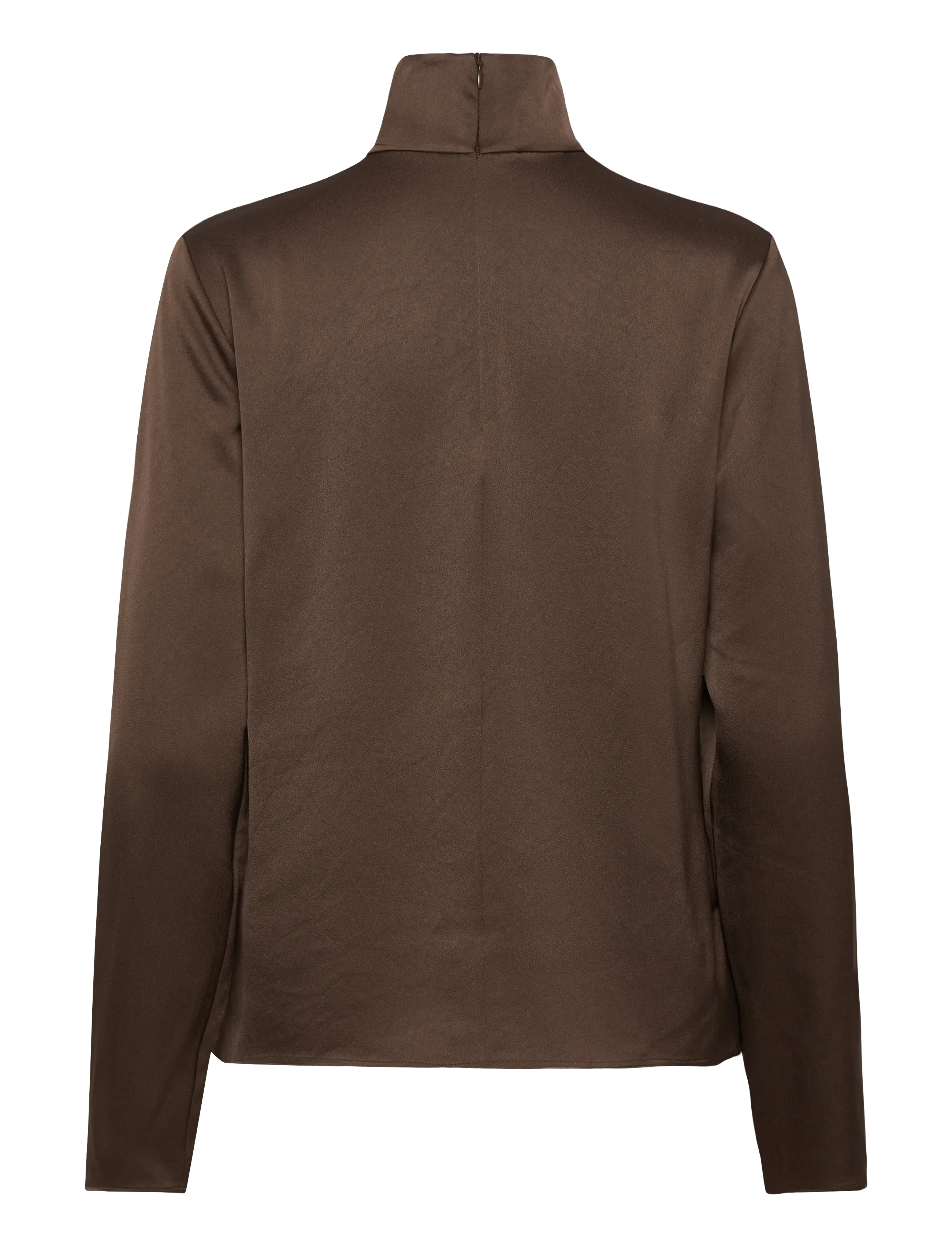 Filippa K - Turtleneck Satin Blouse - marškiniai ilgomis rankovėmis - oak brown - 1