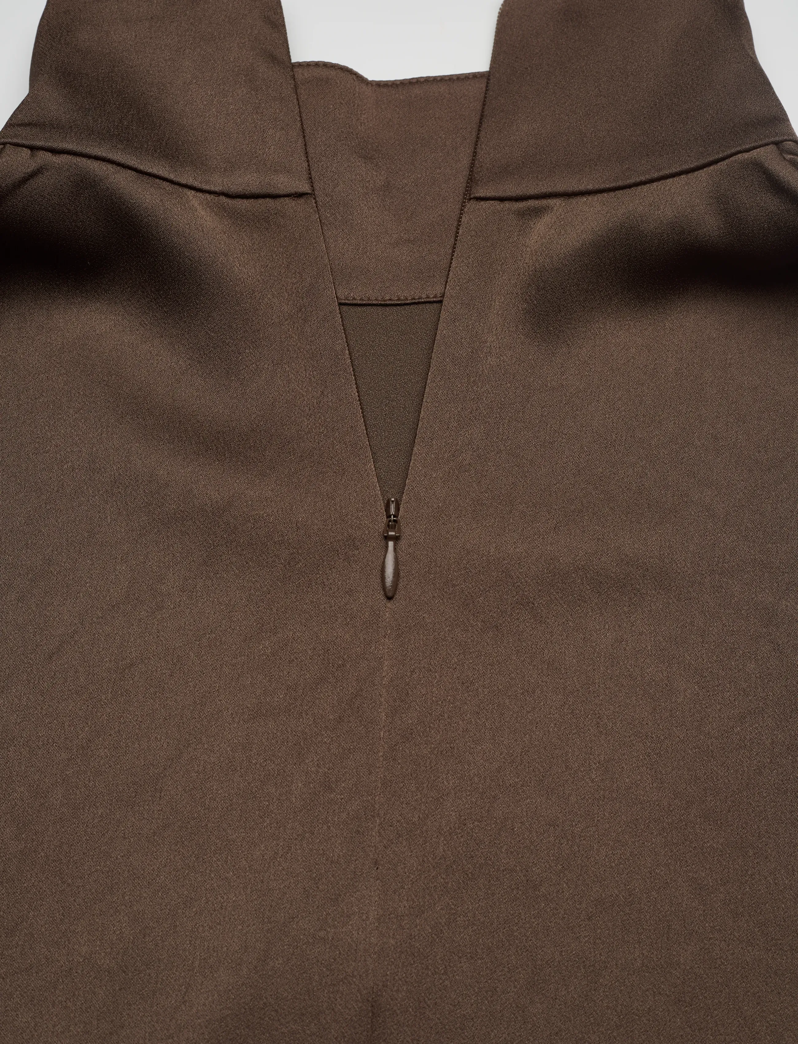 Filippa K - Turtleneck Satin Blouse - marškiniai ilgomis rankovėmis - oak brown - 3