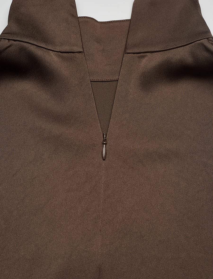 Filippa K - Turtleneck Satin Blouse - jeansskjortor - oak brown - 3