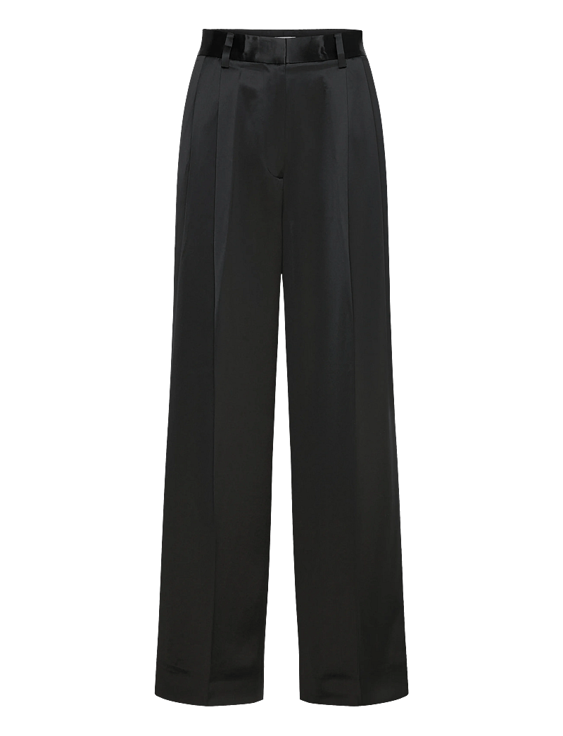 Filippa K - Darcey Satin Trousers - hosen mit weitem bein - black - 0