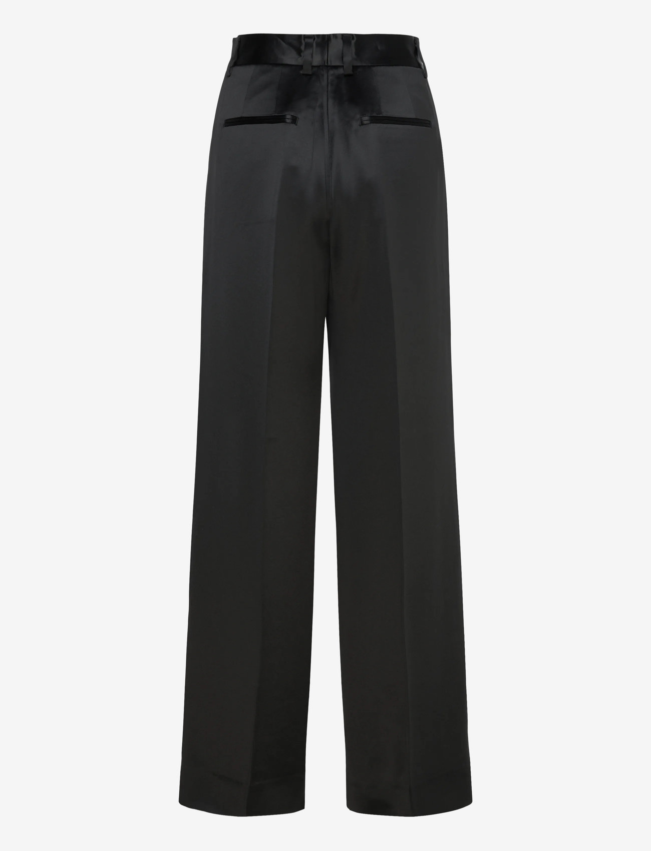 Filippa K - Darcey Satin Trousers - hosen mit weitem bein - black - 1