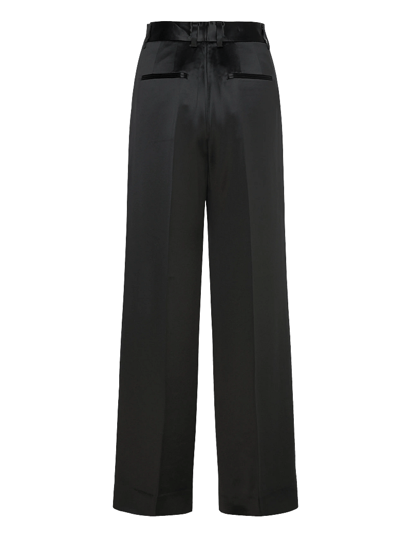 Filippa K - Darcey Satin Trousers - hosen mit weitem bein - black - 1