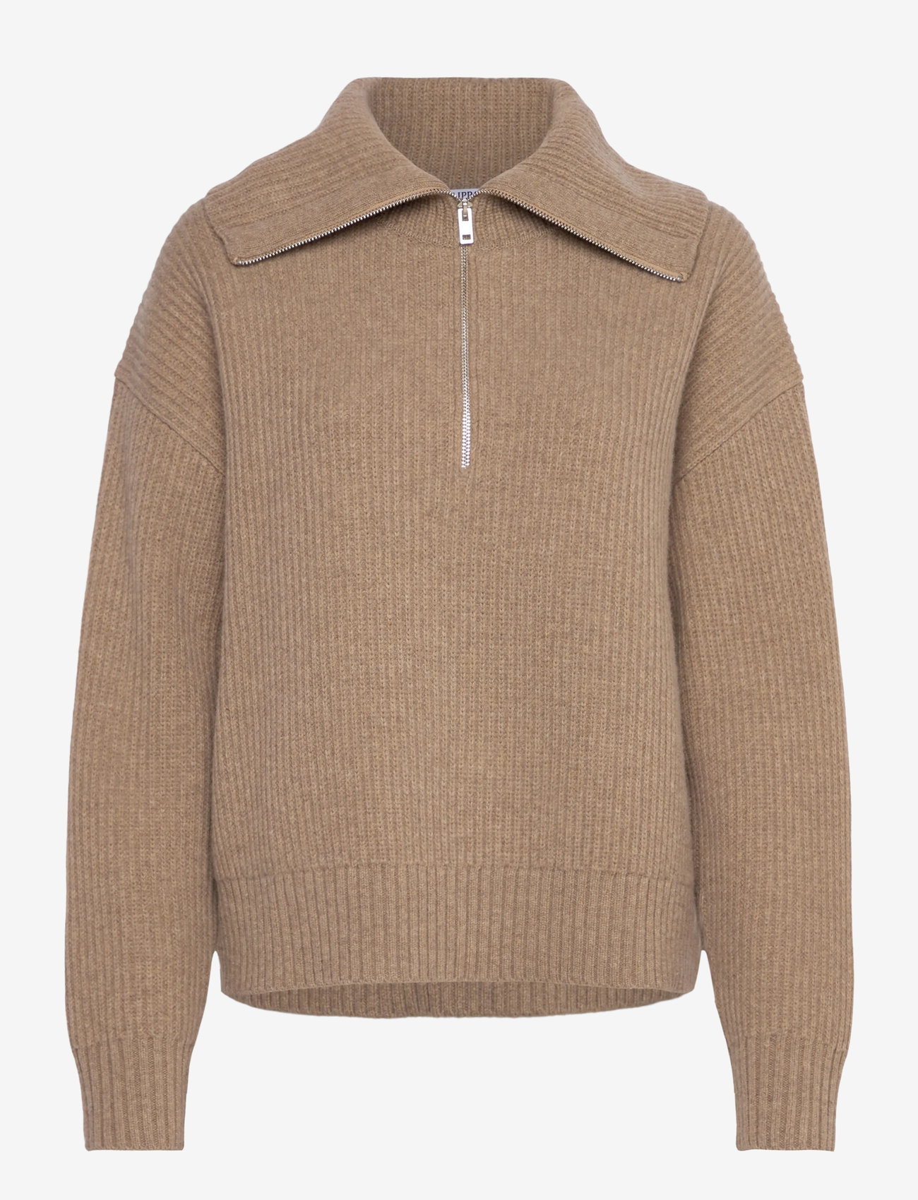 Filippa K - Ribbed Wool Half Zip Sweater - autumn clothing - sandstone - 0