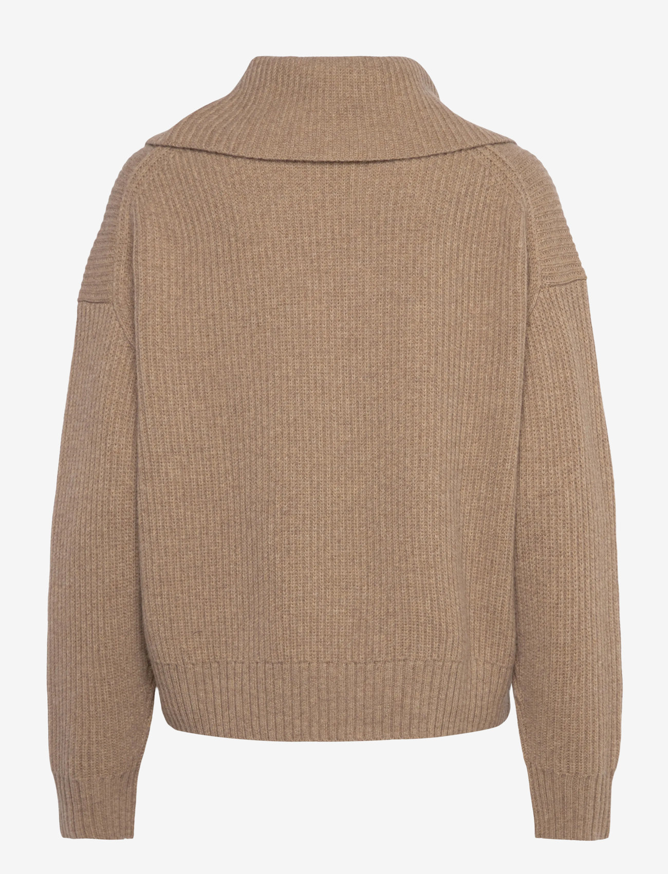 Filippa K - Ribbed Wool Half Zip Sweater - autumn clothing - sandstone - 1