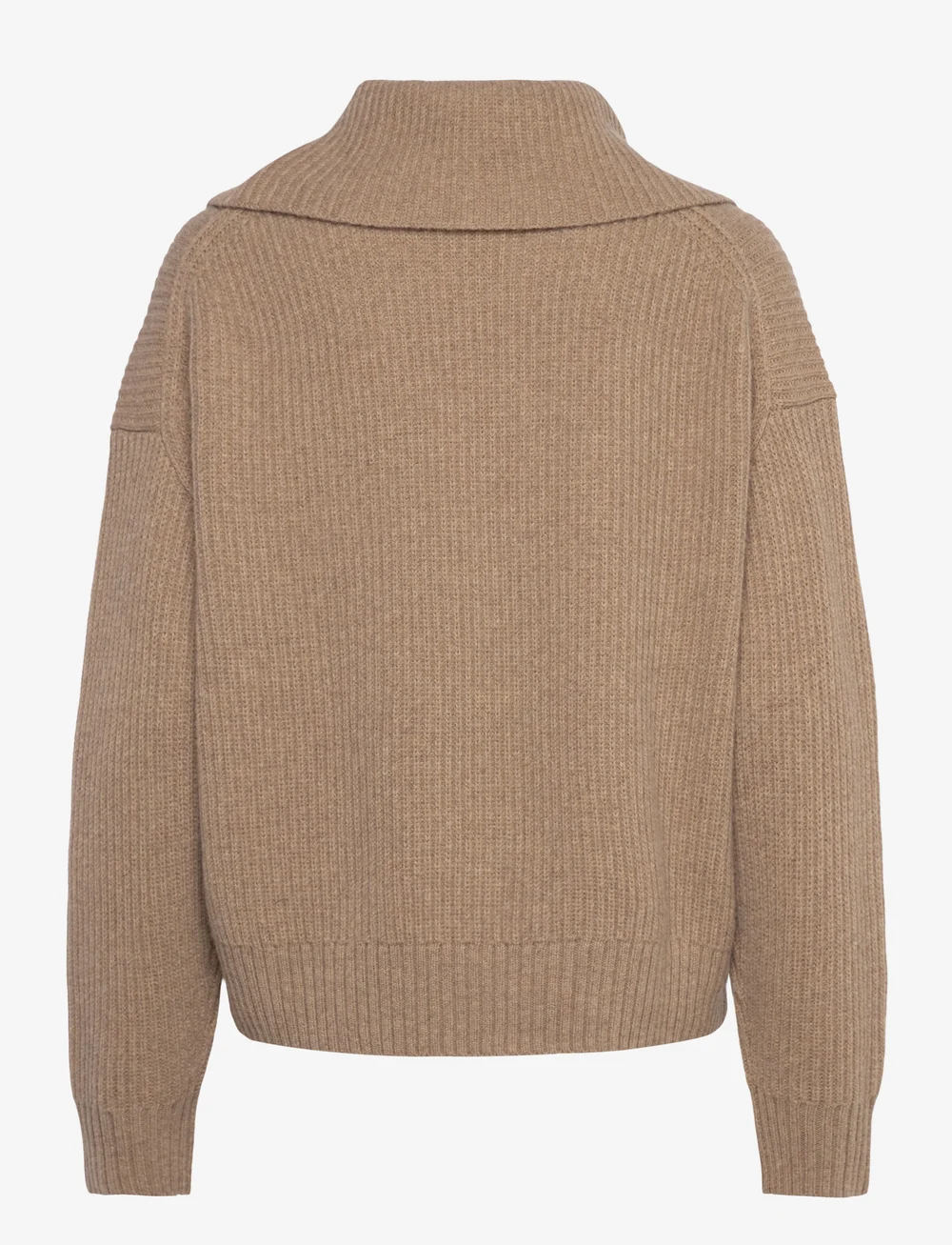 Filippa K - Ribbed Wool Half Zip Sweater - peysur - sandstone - 1