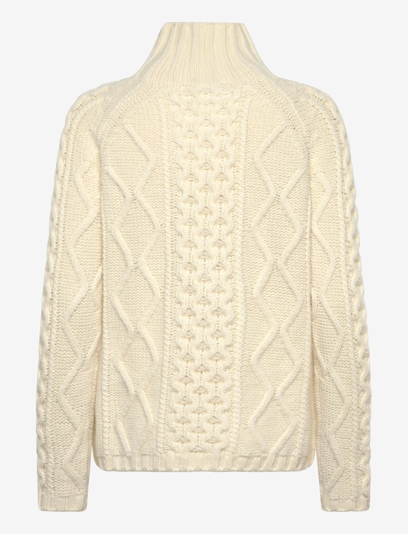 Filippa K - Wool Cable Knit Sweater - polotröjor - cream white - 1