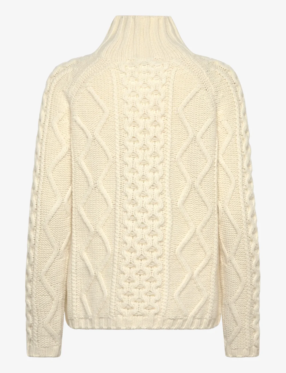 Filippa K - Wool Cable Knit Sweater - turtlenecks - cream white - 1