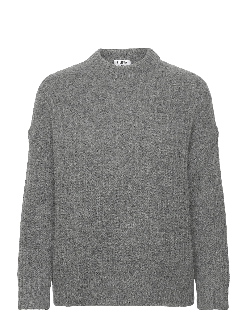 Filippa K - Soft Alpaca Sweater - neulepuserot - grey melange - 0