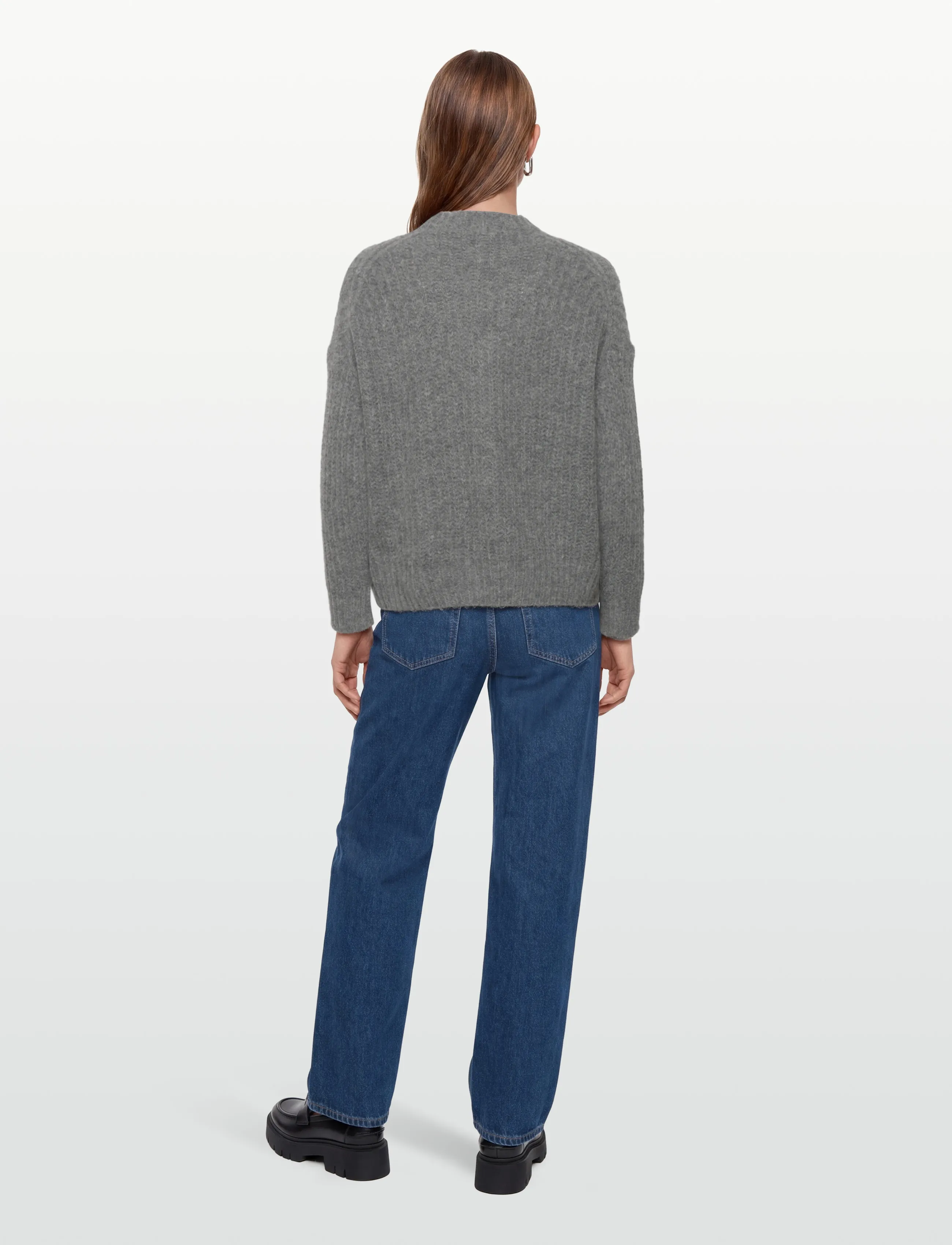 Filippa K - Soft Alpaca Sweater - stickade tröjor - grey melange - 4