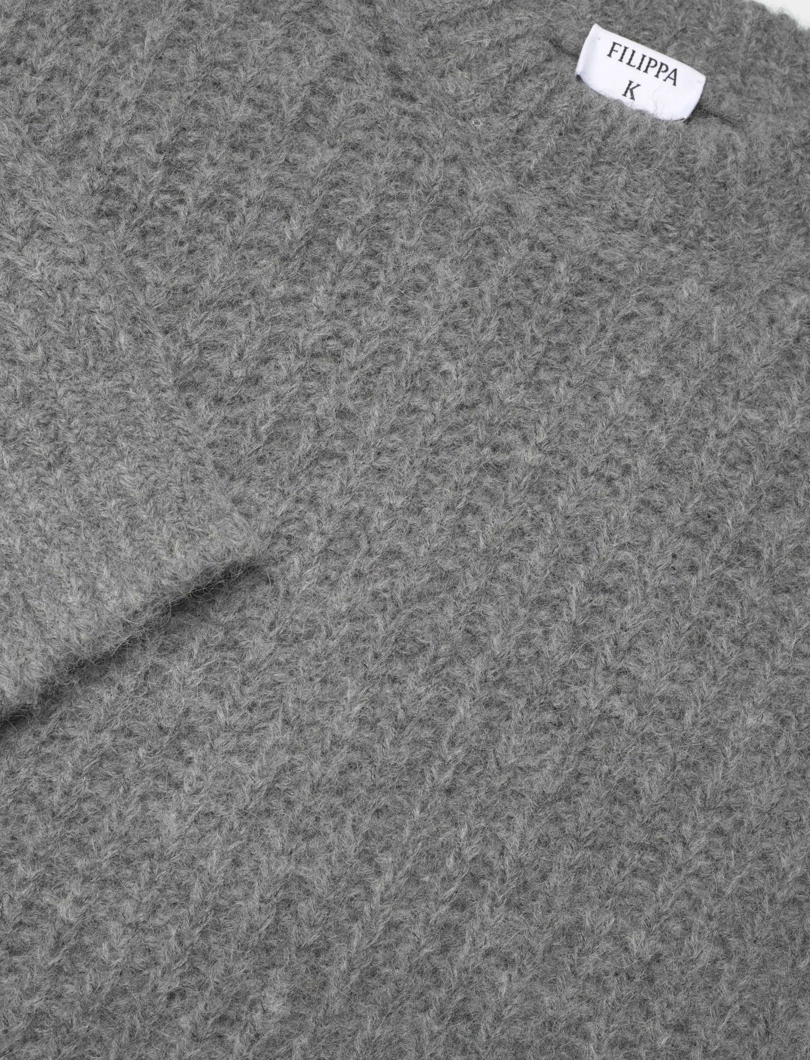 Filippa K - Soft Alpaca Sweater - trøjer - grey melange - 2
