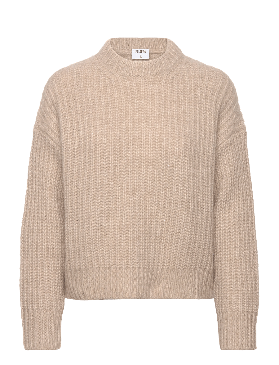 Filippa K - Soft Alpaca Sweater - stickade tröjor - light beige - 0
