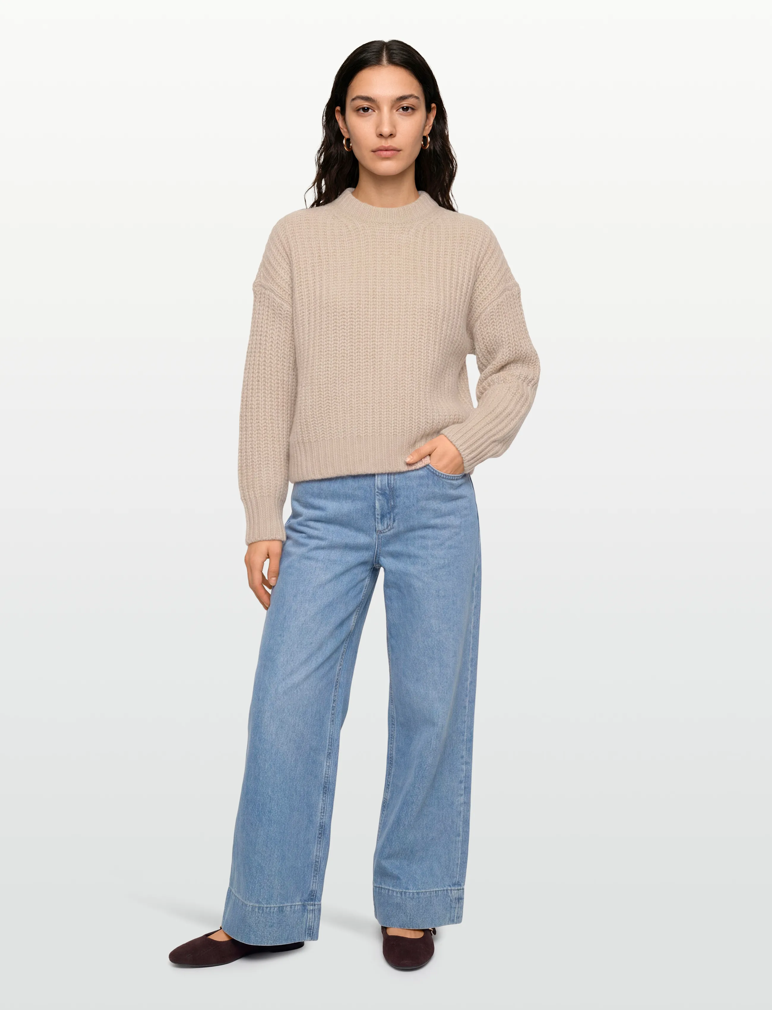 Filippa K - Soft Alpaca Sweater - strikkegensere - light beige - 0