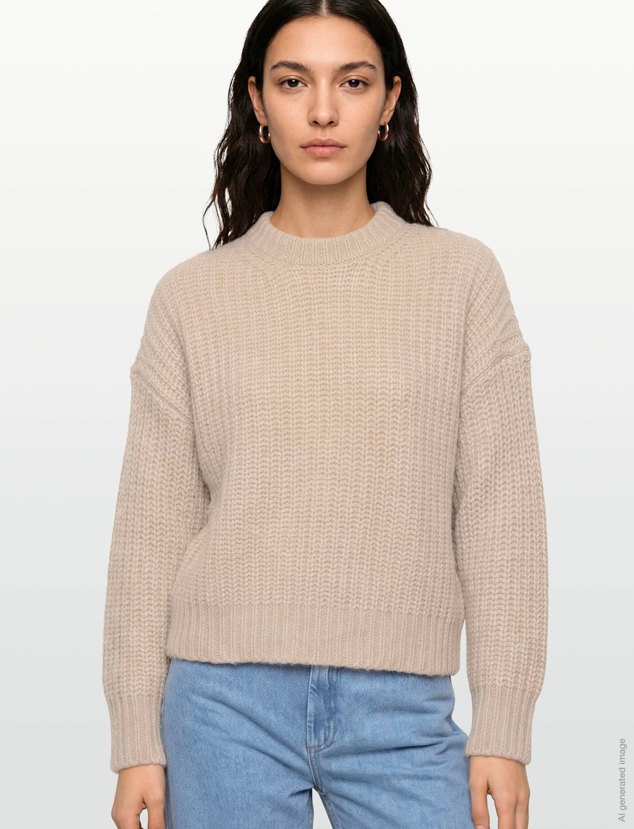 Filippa K - Soft Alpaca Sweater - stickade tröjor - light beige - 3