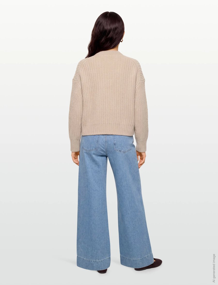 Filippa K - Soft Alpaca Sweater - stickade tröjor - light beige - 4