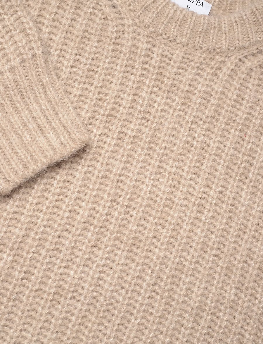 Filippa K - Soft Alpaca Sweater - stickade tröjor - light beige - 2