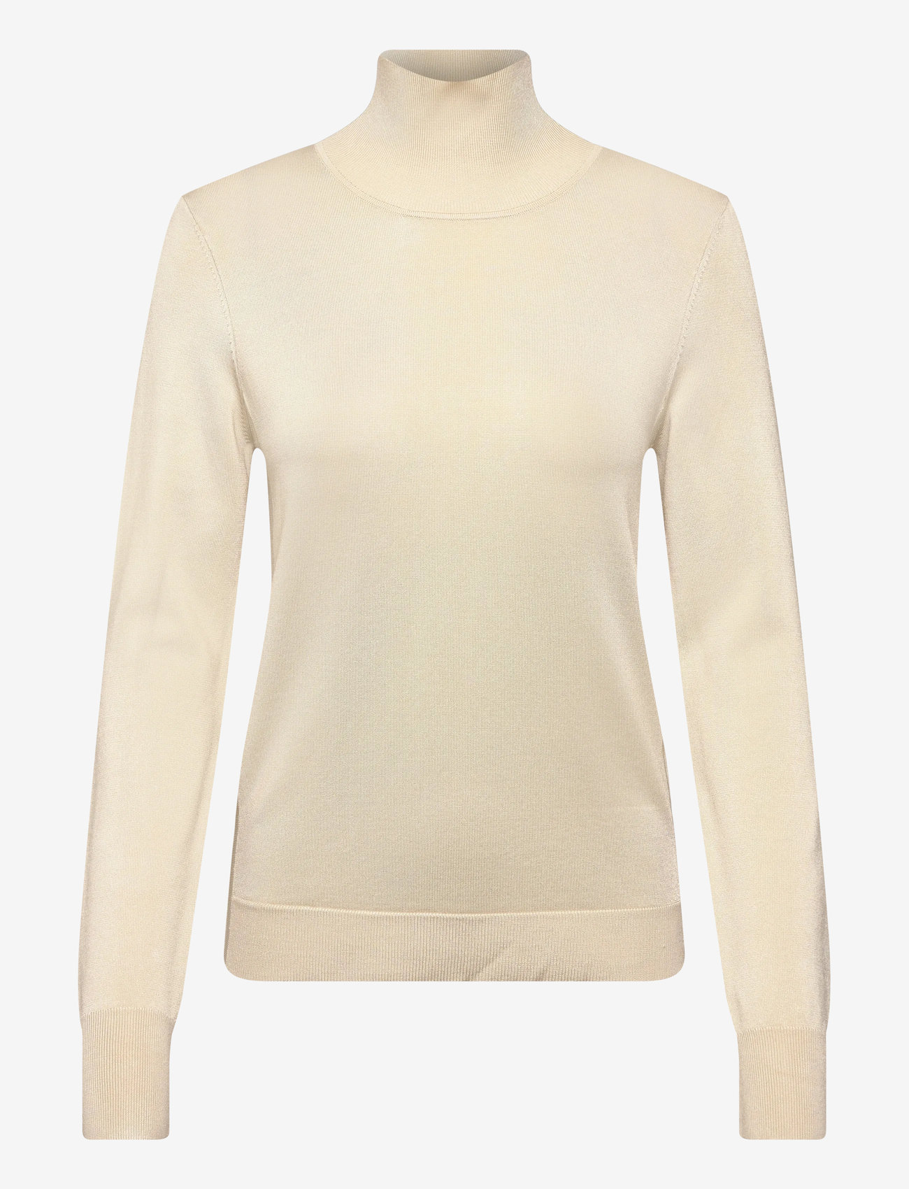 Filippa K - Glossy Knit Turtleneck Sweater - kõrge kaelusega džemprid - cream white - 0