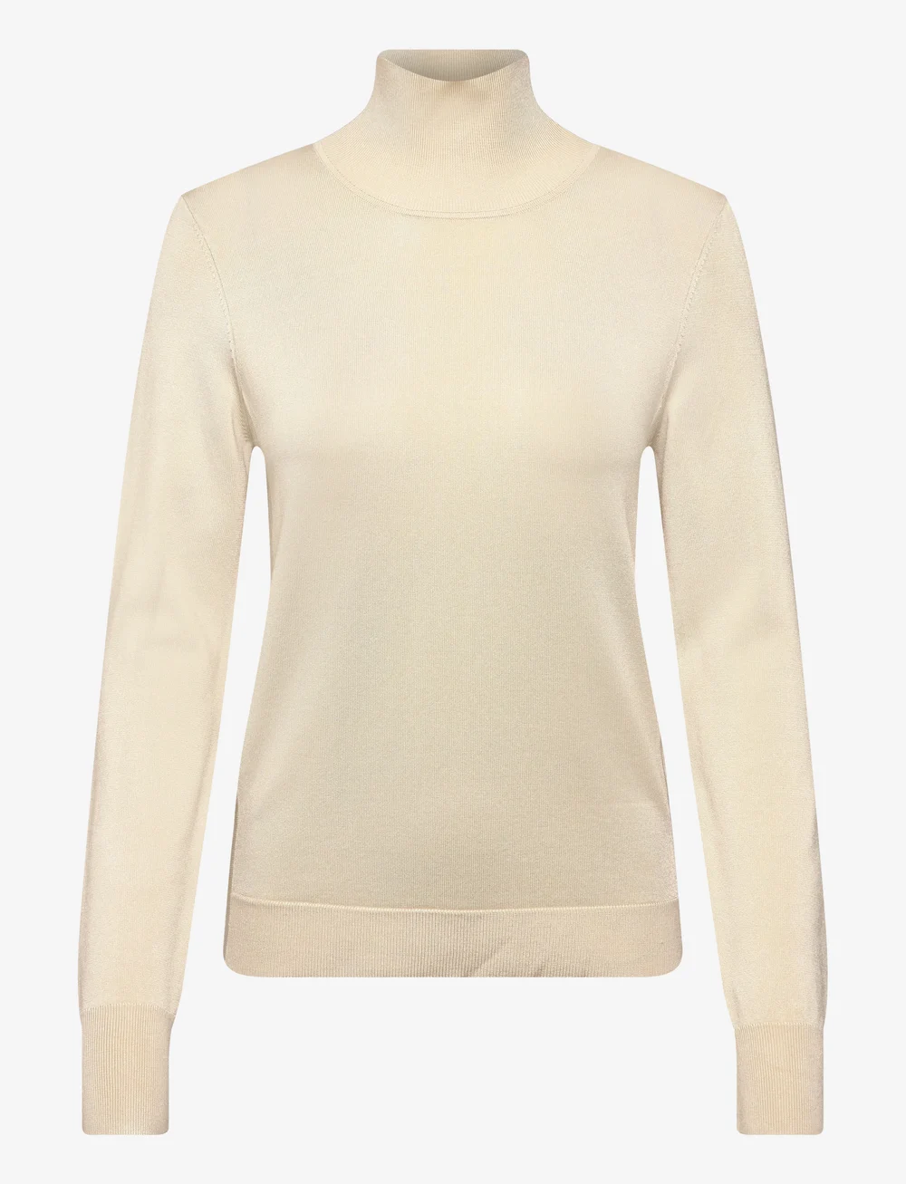 Filippa K - Glossy Knit Turtleneck Sweater - polotröjor - cream white - 0