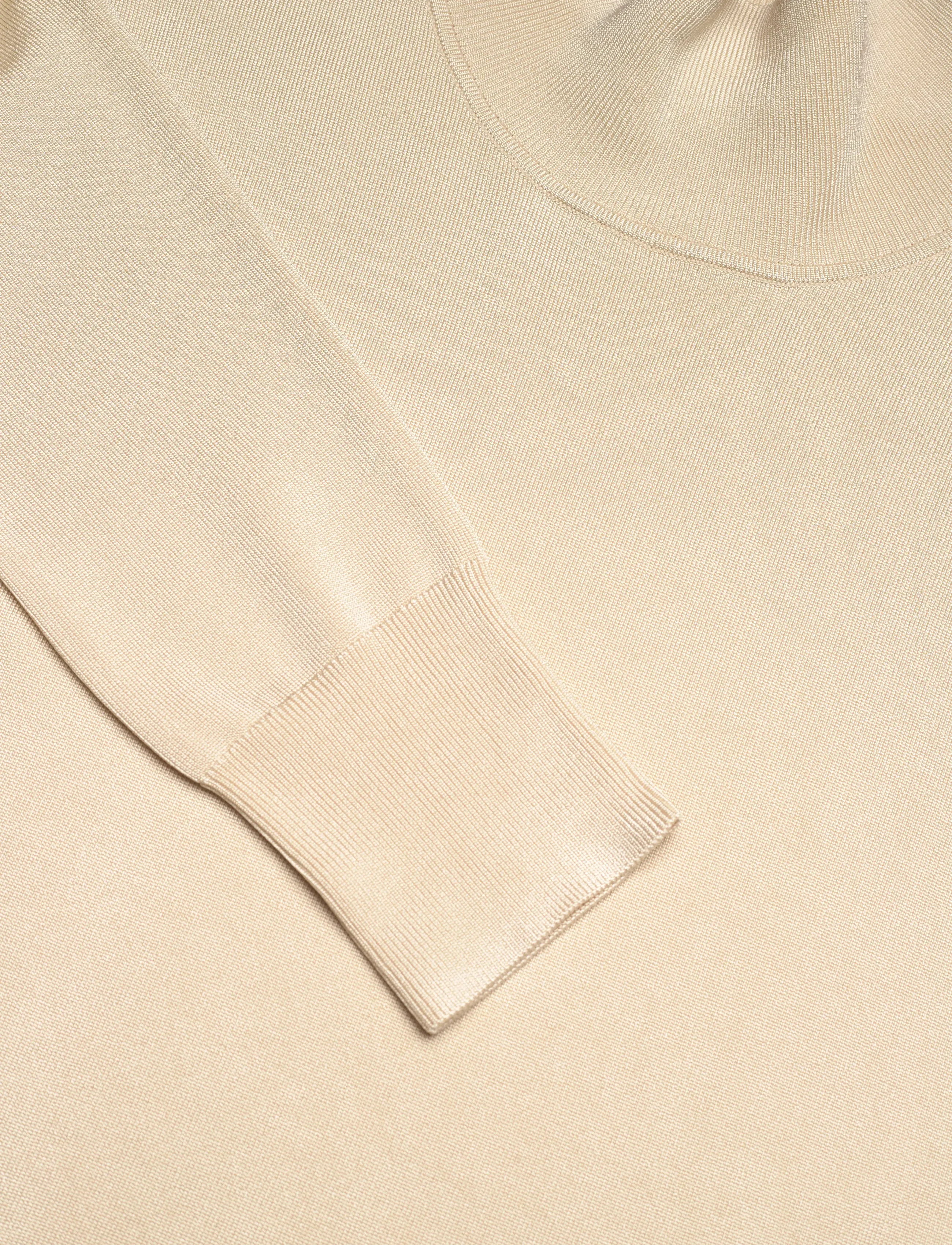 Filippa K - Glossy Knit Turtleneck Sweater - polotröjor - cream white - 2
