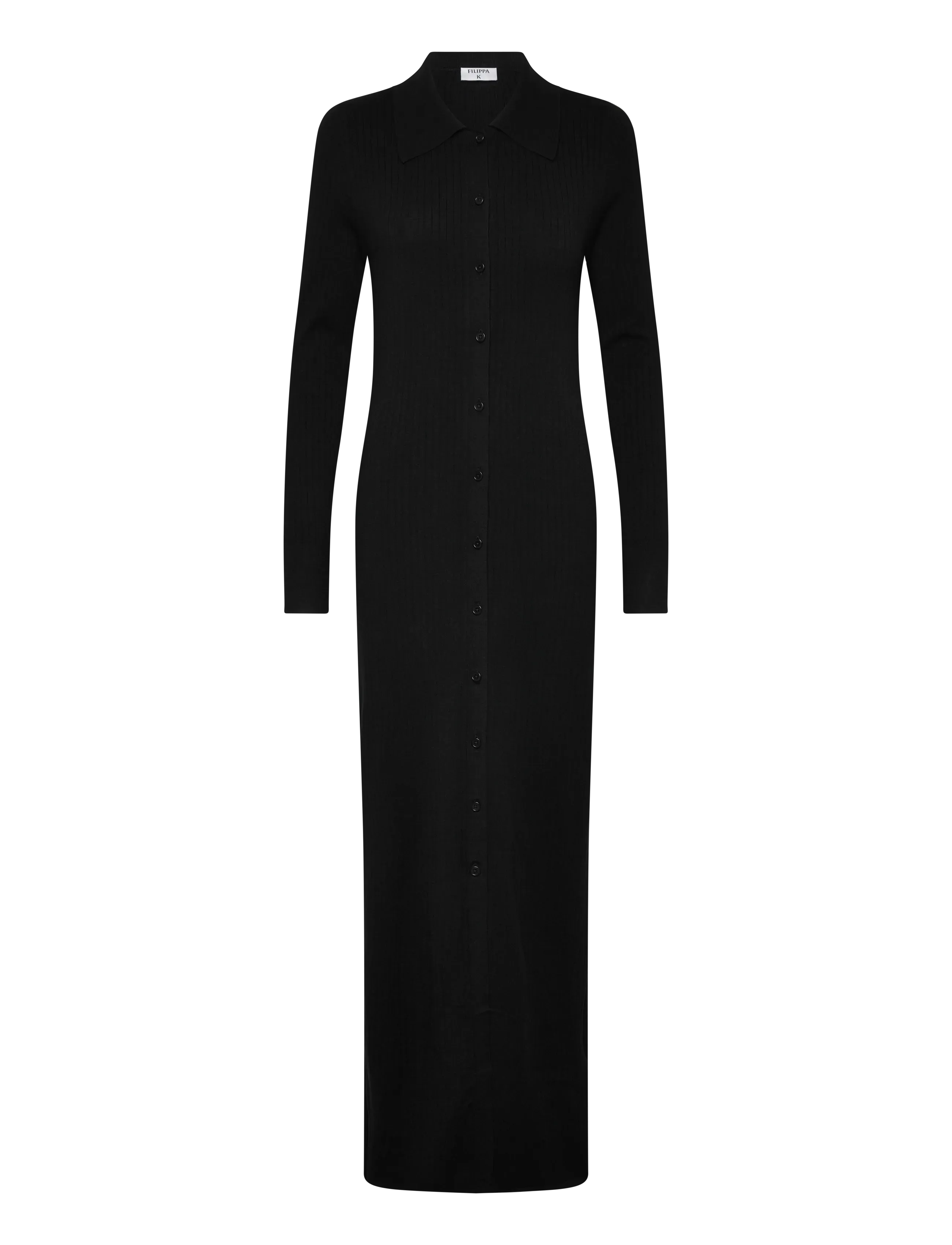 Ribbed Knit Shirt Dress