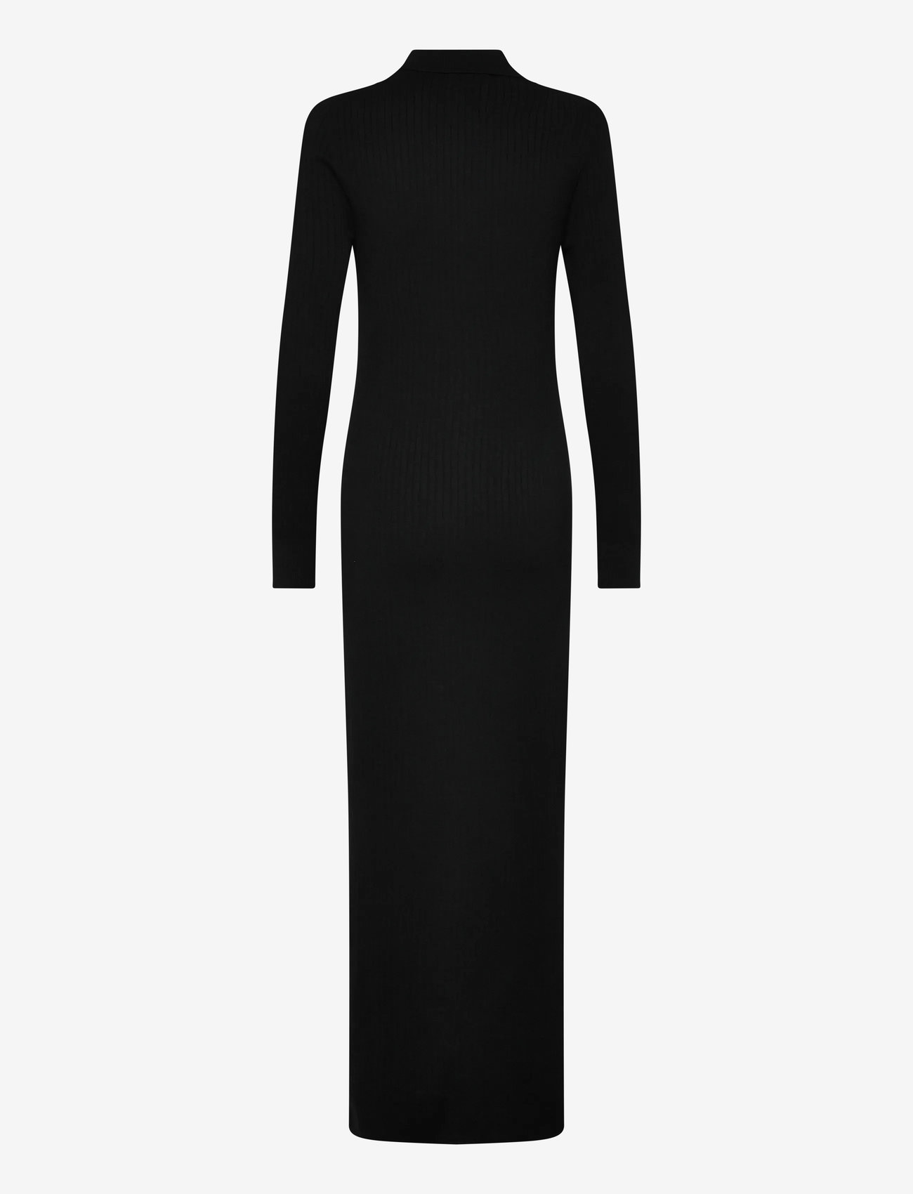 Filippa K - Ribbed Knit Shirt Dress - kootud kleidid - black - 1