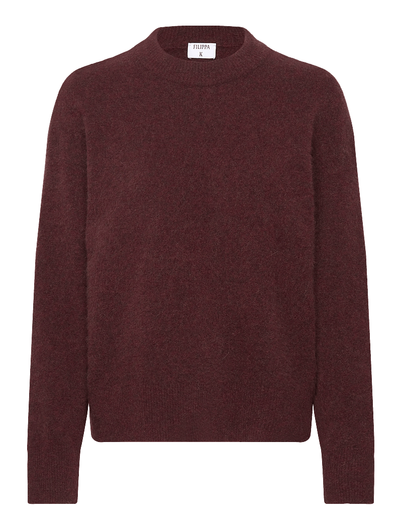 Filippa K - Wool Yak Crewneck Sweater - tröjor - burgundy - 0