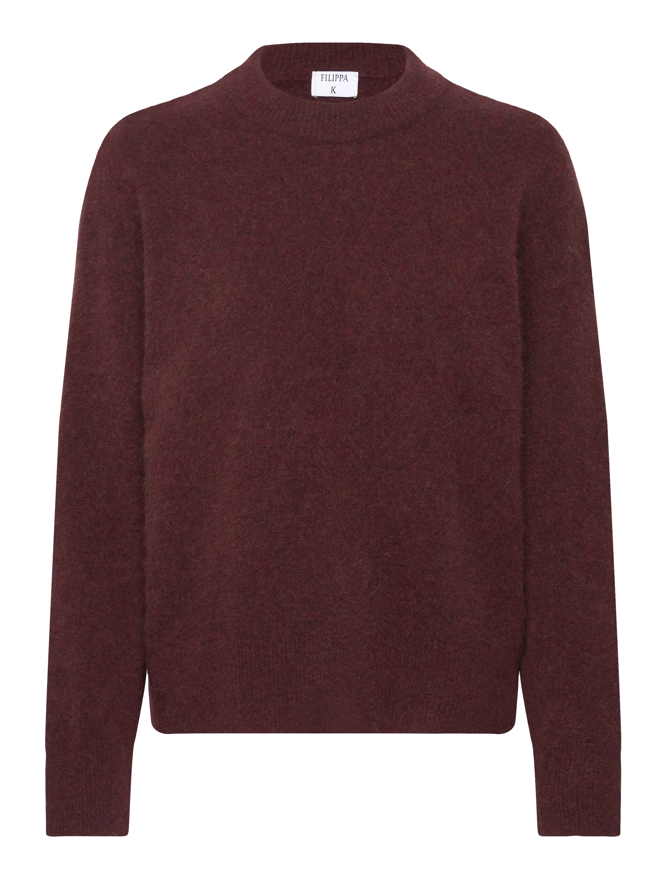 Filippa K Wool Yak Crewneck Sweater - Pullover - BURGUNDY / burgundy