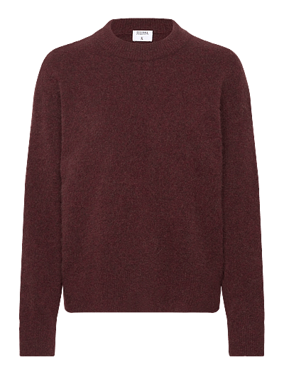 Filippa K Wool Yak Crewneck Sweater - Filippa K - BURGUNDY / burgundy
