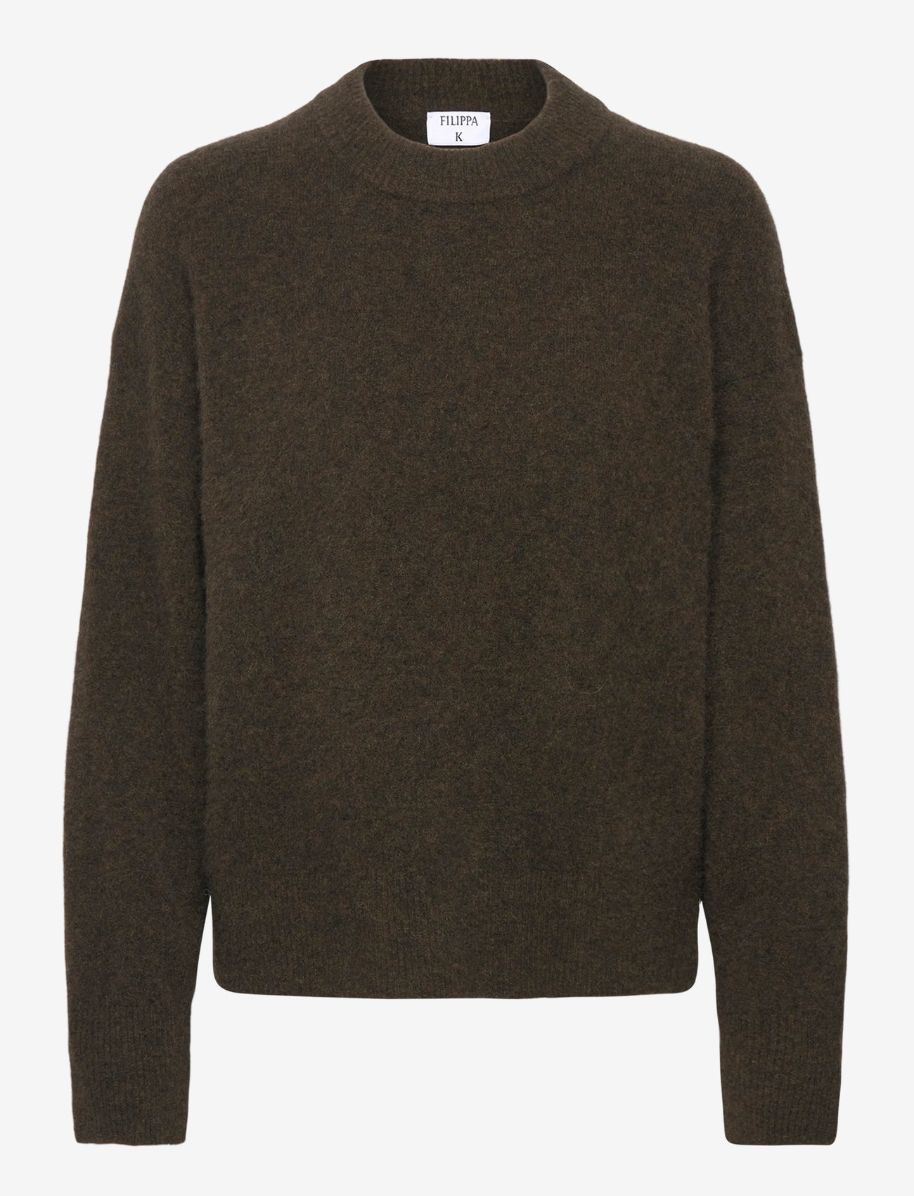Filippa K - Wool Yak Crewneck Sweater - neulepuserot - dark khaki green - 0