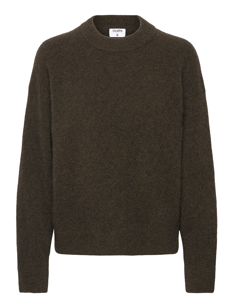 Filippa K - Wool Yak Crewneck Sweater - tröjor - dark khaki green - 0
