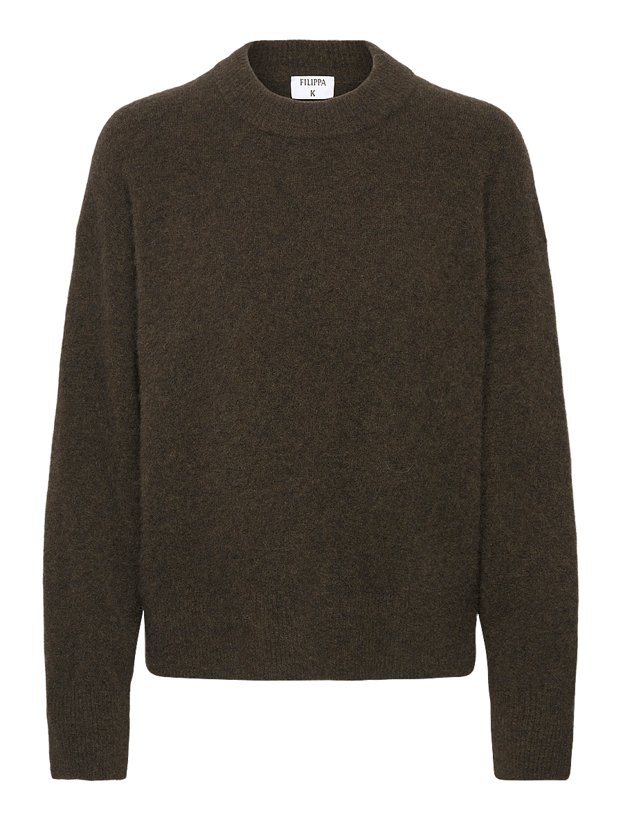 Filippa K - Wool Yak Crewneck Sweater - pullover - dark khaki green - 0