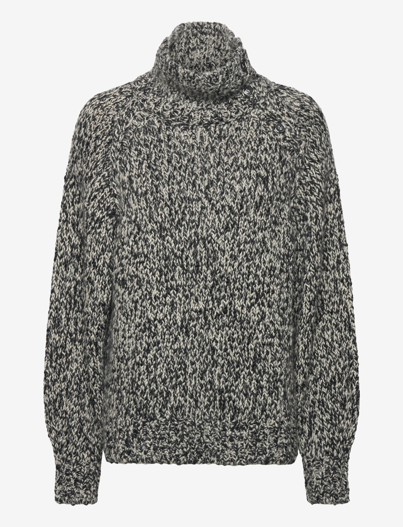 Filippa K - Wool Alpaca Mouliné Sweater - tröjor - black - 0