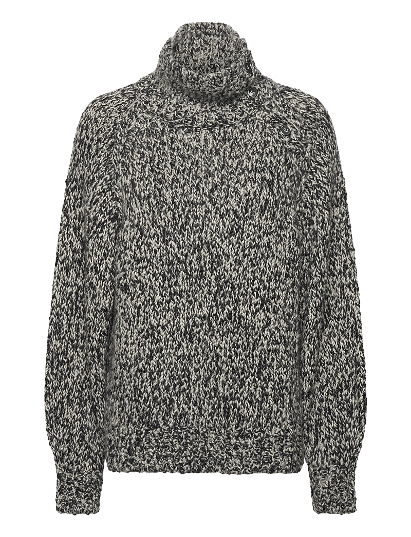 Filippa K - Wool Alpaca Mouliné Sweater - tröjor - black - 0