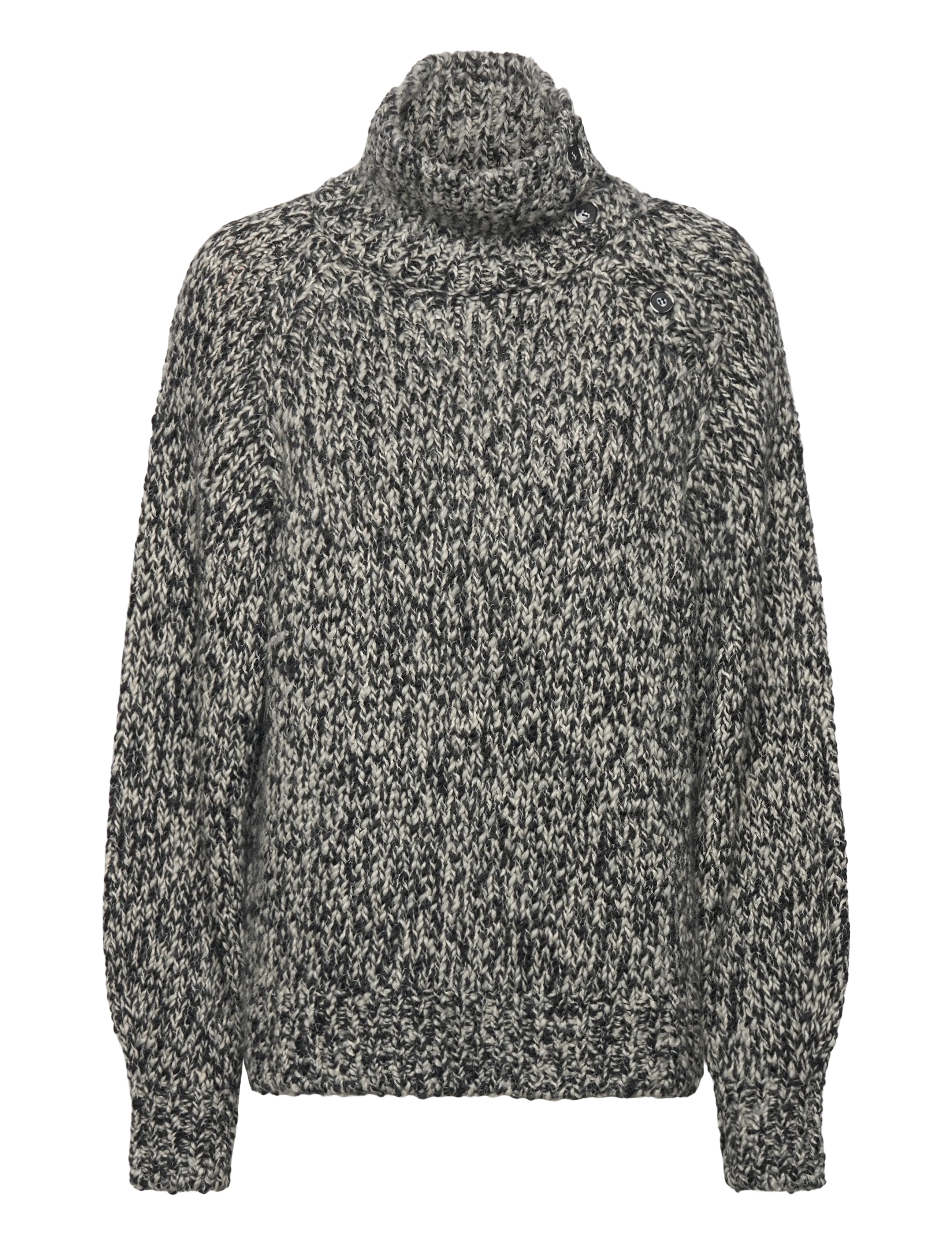 Filippa K Wool Alpaca Mouliné Sweater - Transitional Layering - BLACK / black