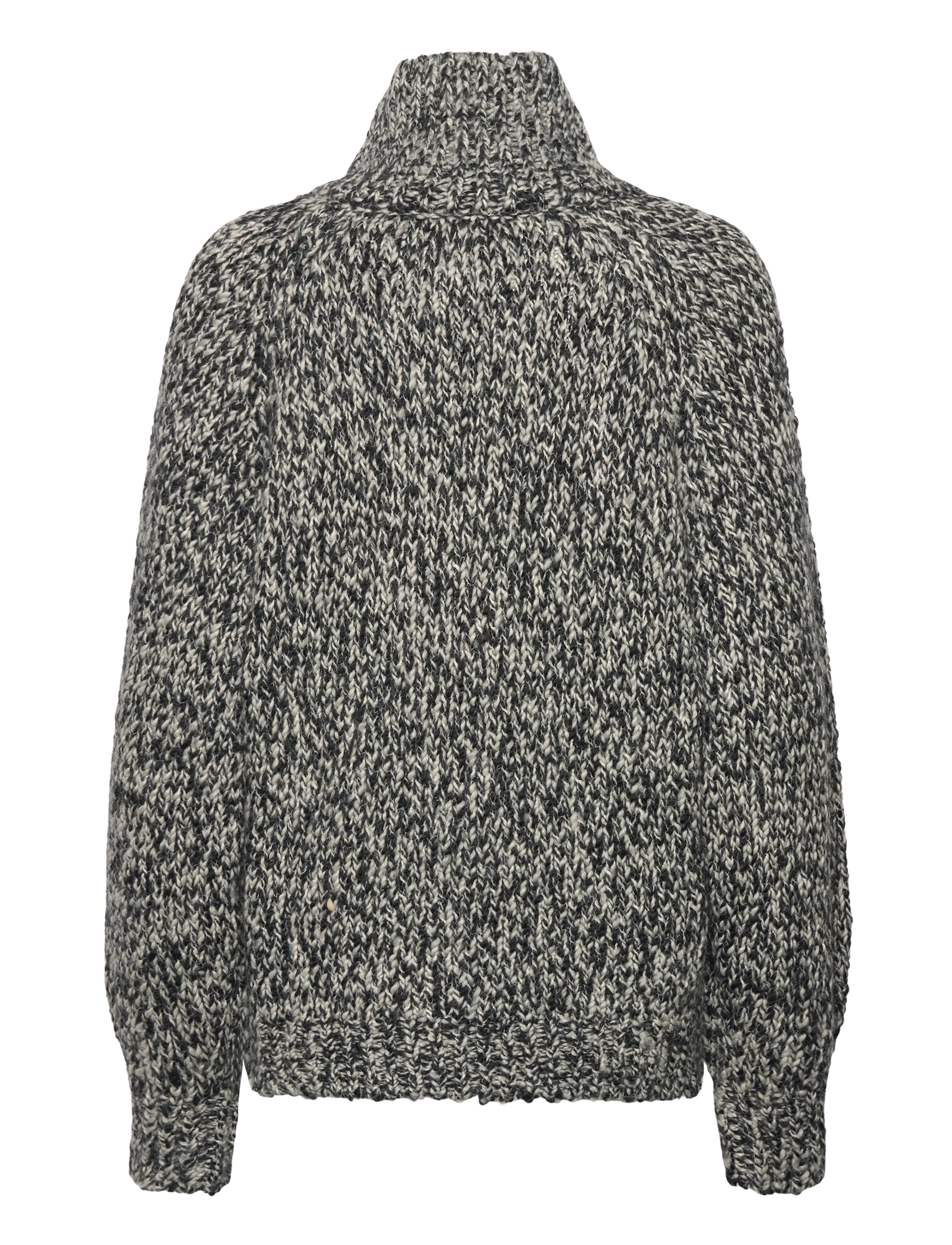 Filippa K - Wool Alpaca Mouliné Sweater - kõrge kaelusega džemprid - black - 1
