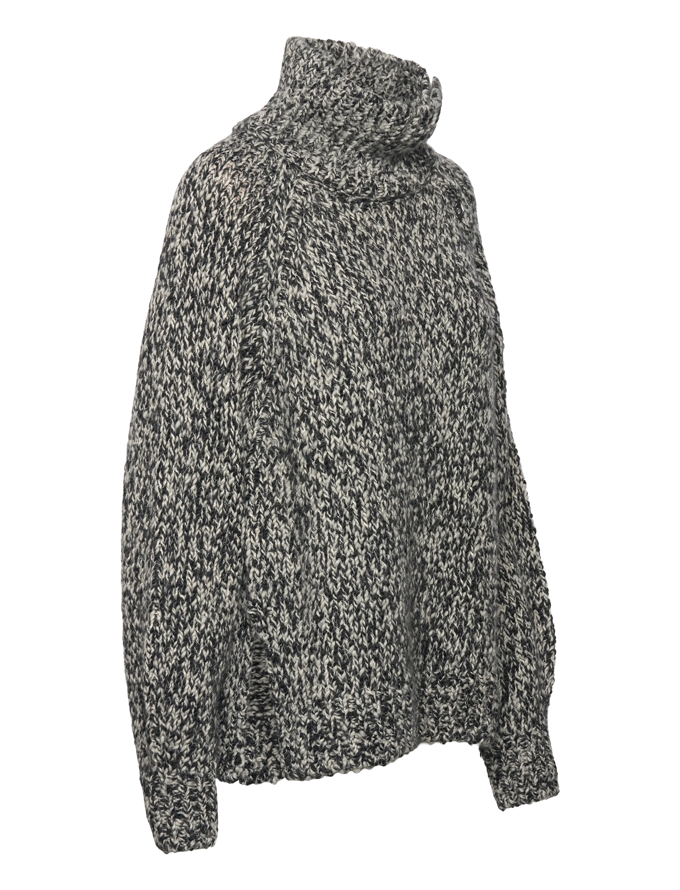 Filippa K - Wool Alpaca Mouliné Sweater - kõrge kaelusega džemprid - black - 2