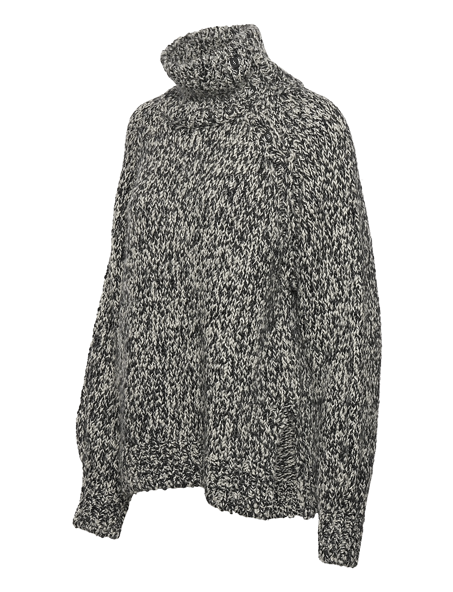 Filippa K - Wool Alpaca Mouliné Sweater - pulls - black - 3