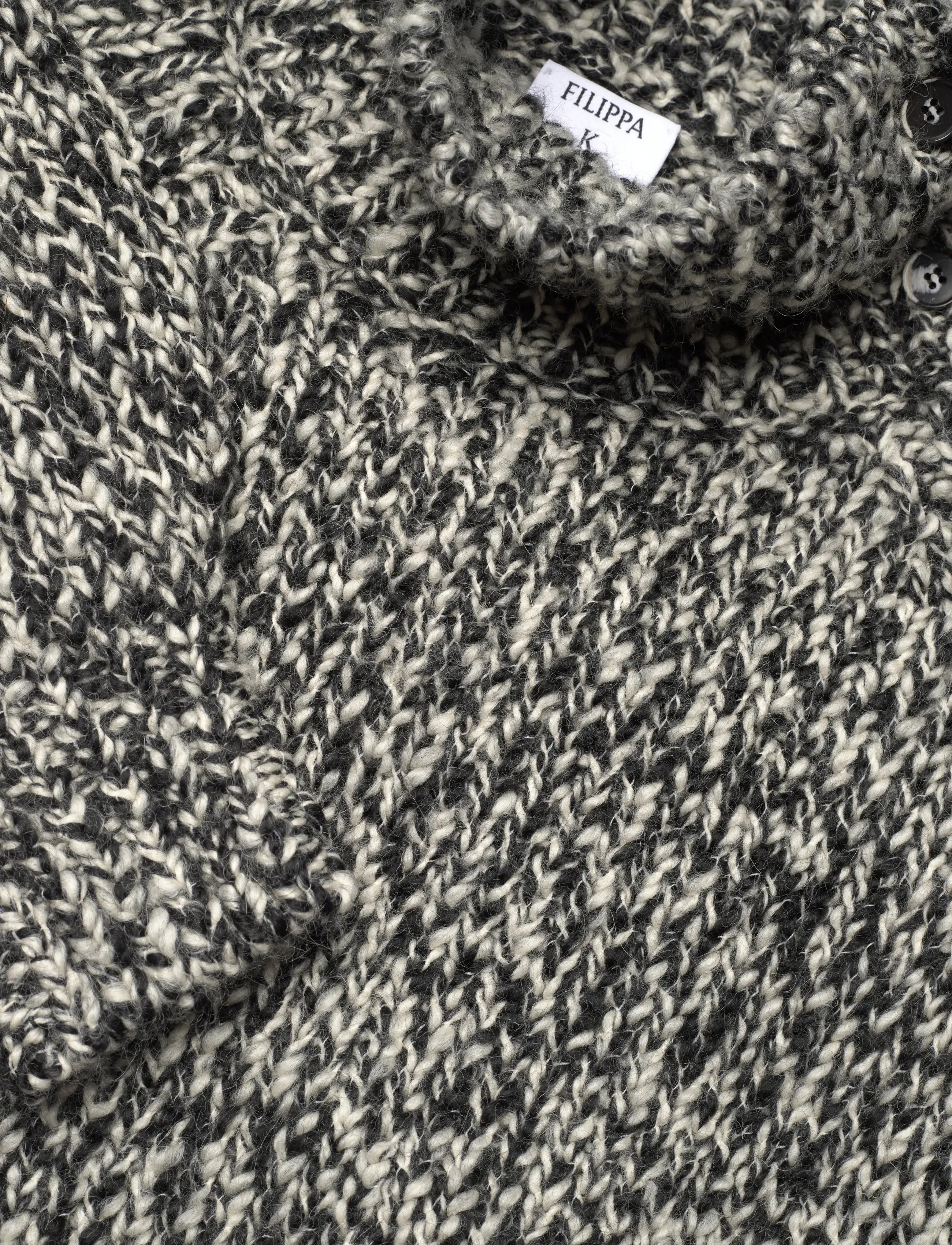 Filippa K - Wool Alpaca Mouliné Sweater - kõrge kaelusega džemprid - black - 4