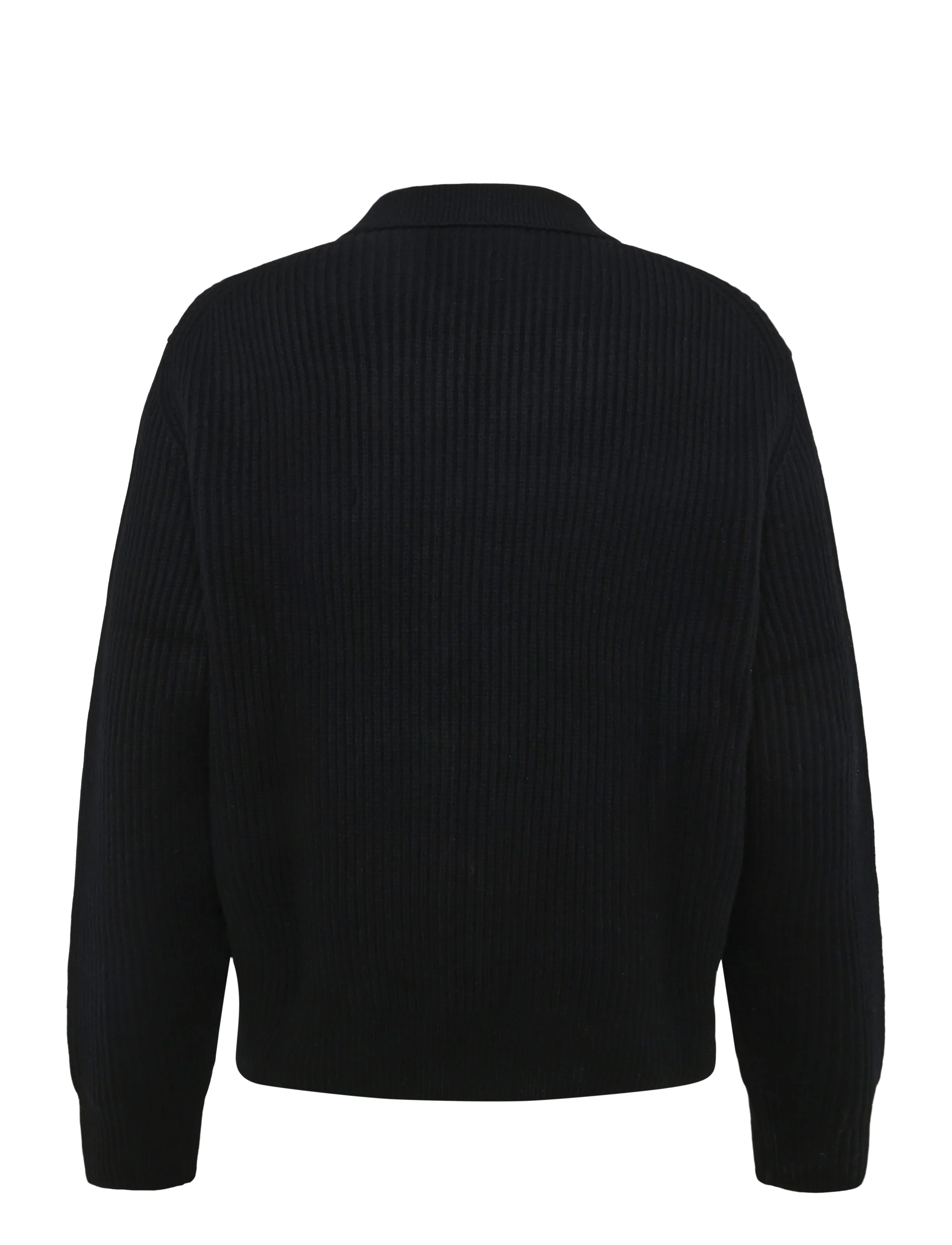 Filippa K - Ribbed Wool Zip Cardigan - cardigans - black - 1